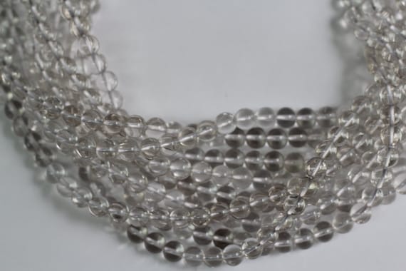 Rock Crystal 8mm smooth round beads 16" length strand