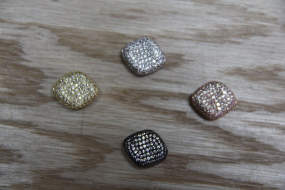 CZ Micro Pave 17x20mm  Twisted Chunky  Beads