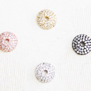 CZ Micro Pave 10mm Round Bead Cap