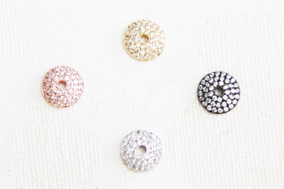 CZ Micro Pave 10mm Round Bead Cap