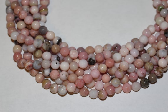 Pink Opal 8mm smooth round beads 16" length strand