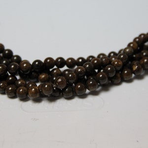 Bronzite 8mm smooth round beads 16&quot; length full strand
