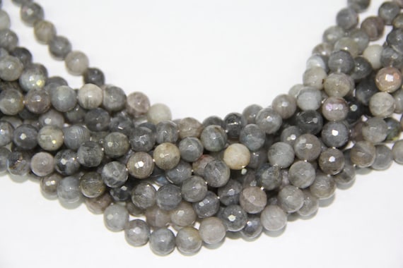 Labradorite 10mm faceted round beads 16" length strand