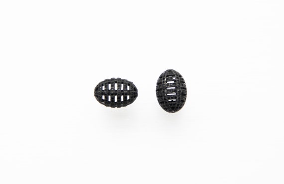 Black CZ Micro Pave 12x17mm Cage  Beads