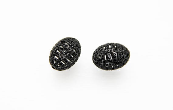 Black CZ Micro Pave 16x22mm Cage  Beads