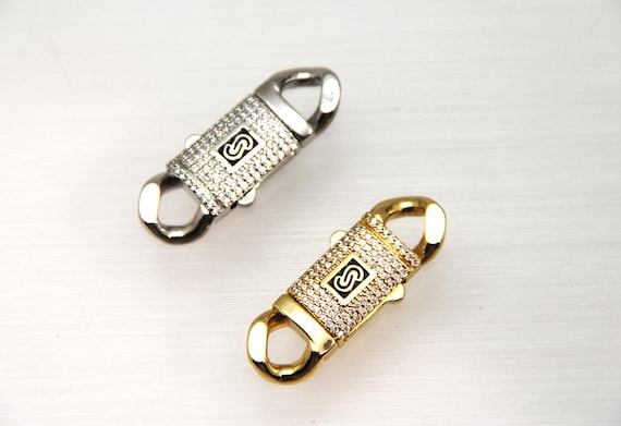 CZ Micro Pave 12x38mm Curb Chain Clasp