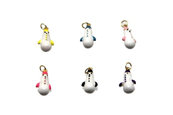 Enamel 6x15mm Penguins Charm