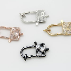 CZ Micro Pave 17x33mm Lock Clasp