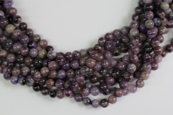 Charorite 8mm smooth round beads 16" length strand