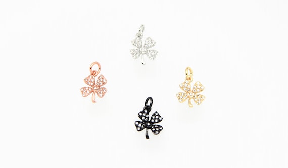 CZ Micro Pave 11mm Mini Flower  Charm with Jump Ring