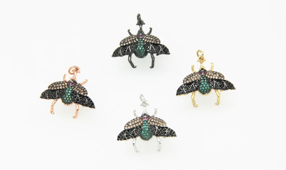 CZ Micro Pave 20x28mm Insect Pendant