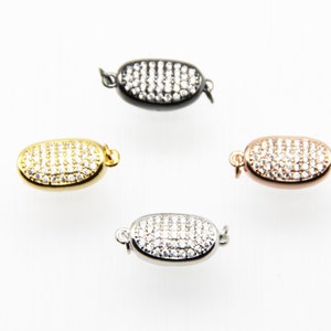 CZ Micro Pave 9x15mm Press to Open Clasp