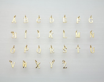 Plain Brass Letter Charm