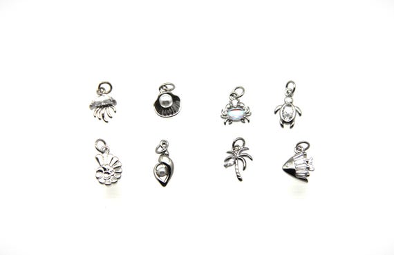 CZ Micro Pave Ocean Series Charm