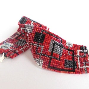 Instant Download Beaded Square Stitch Bracelet Pattern, Toho Beads Loom