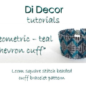 Loom Square Stitch Chevron Bracelet Pattern, Beading Pattern, Toho Beads or Miyuki Delica Bracelet Pattern, Beaded Cuff Bracelet Tutorial