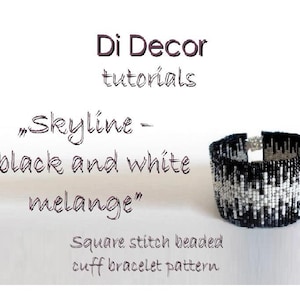 Beaded Square Stitch Cuff Bracelet Pattern, Toho Beads Loom Bracelet