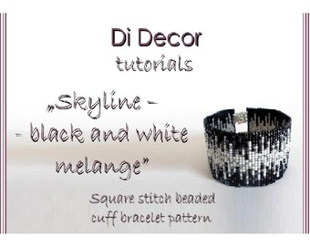 Instant Download Beaded Square Stitch Bracelet Pattern, Toho Beads Loom