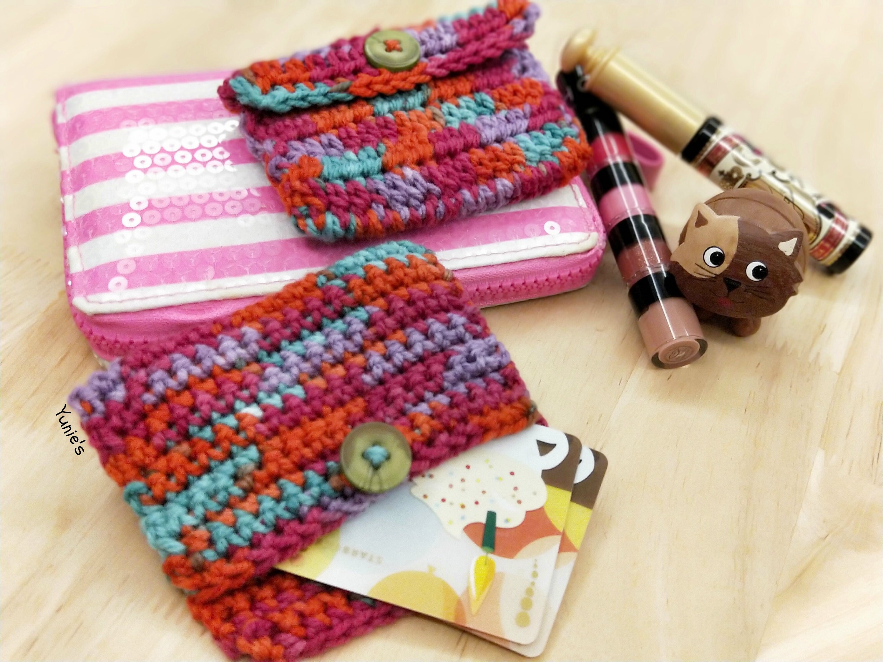 Crochet Business card holder with button Cardholder Card Etsy