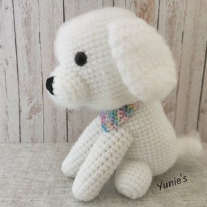 Crochet dog pattern : Bichon Frise , crochet amigurumi, amigurumi dog image 3