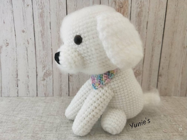 Crochet dog pattern : Bichon Frise , crochet amigurumi, amigurumi dog image 3