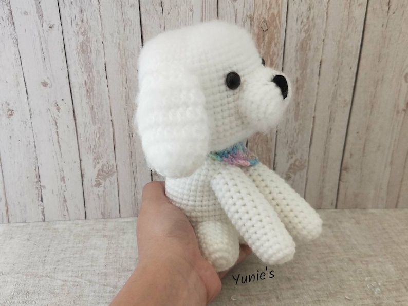 Crochet dog pattern : Bichon Frise , crochet amigurumi, amigurumi dog image 8