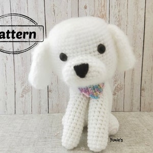 Crochet dog pattern : Bichon Frise , crochet amigurumi, amigurumi dog image 1