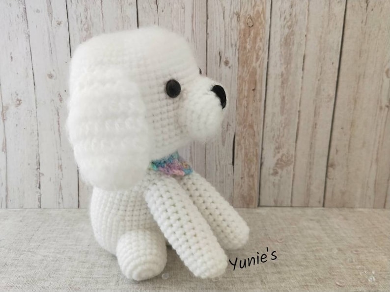 Crochet dog pattern : Bichon Frise , crochet amigurumi, amigurumi dog image 4