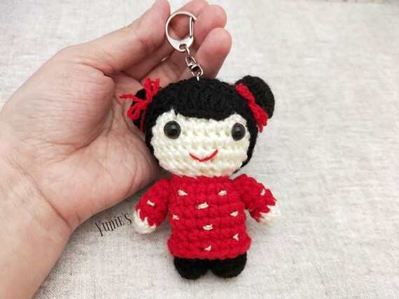 Chinese Doll Oriental Hairbun Doll Amigurumi Gift For Her Etsy