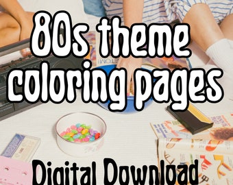 80s Nostalgia Coloring Pages: Retro Fun Activity (Digital Download)