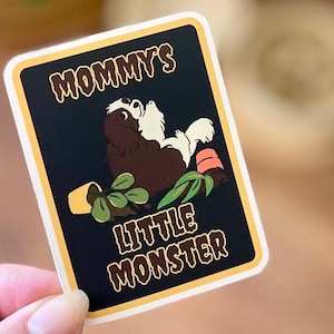 Adesivo ispirato ai Social Distortion del piccolo mostro della mamma, regalo divertente per mamma cane, adesivo punk rock anni '80, regalo per mamma amante dei cani, stile rocker