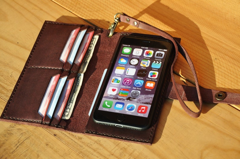 Leather iphone 11 Wallet Case Wristlet iphone 11 Pro Max Case Etsy