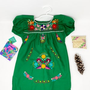 Mexican Girl Dress, Puebla dress multiple colors, Mexican dress, girl Mexican dress
