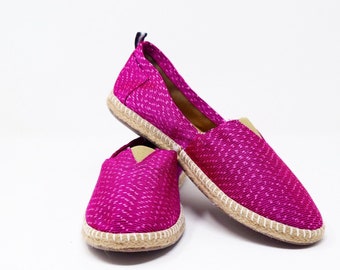 Alpargata Slip-On, Pink shoes, rebozo shoes, pink handmade shoes