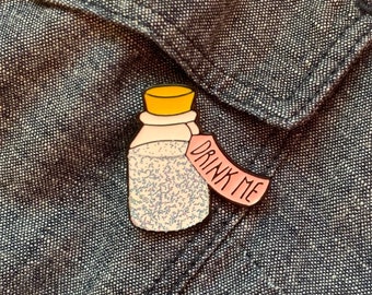 Alice in Wonderland Drink Me Bottle Glitter Soft Enamel Pin