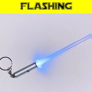 Extra Long Star Wars Light Up Blinking White Lightsaber Keychain