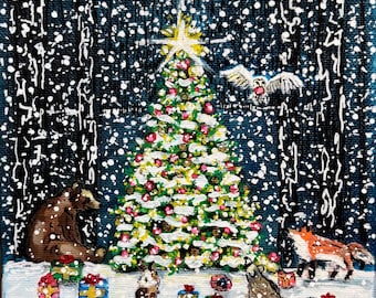 Nochebuena alrededor del árbol
