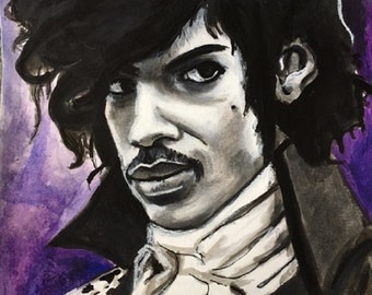 Prince Art Portrait: Mixed Media, Pen, Ink, Watercolor (9x12)