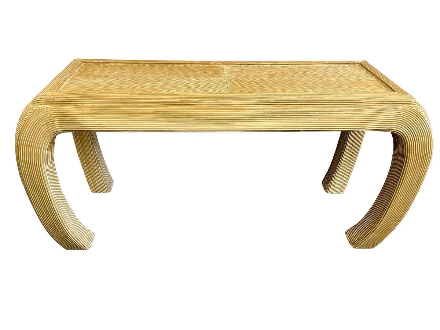 Vintage Karl Springer Style Pencil Reed Console Table