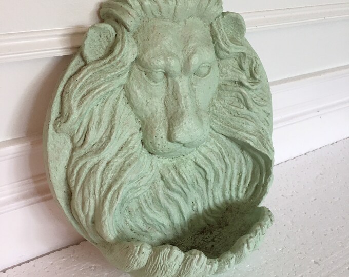 Vintage Cement Lion Wall Plaque Art Etsy