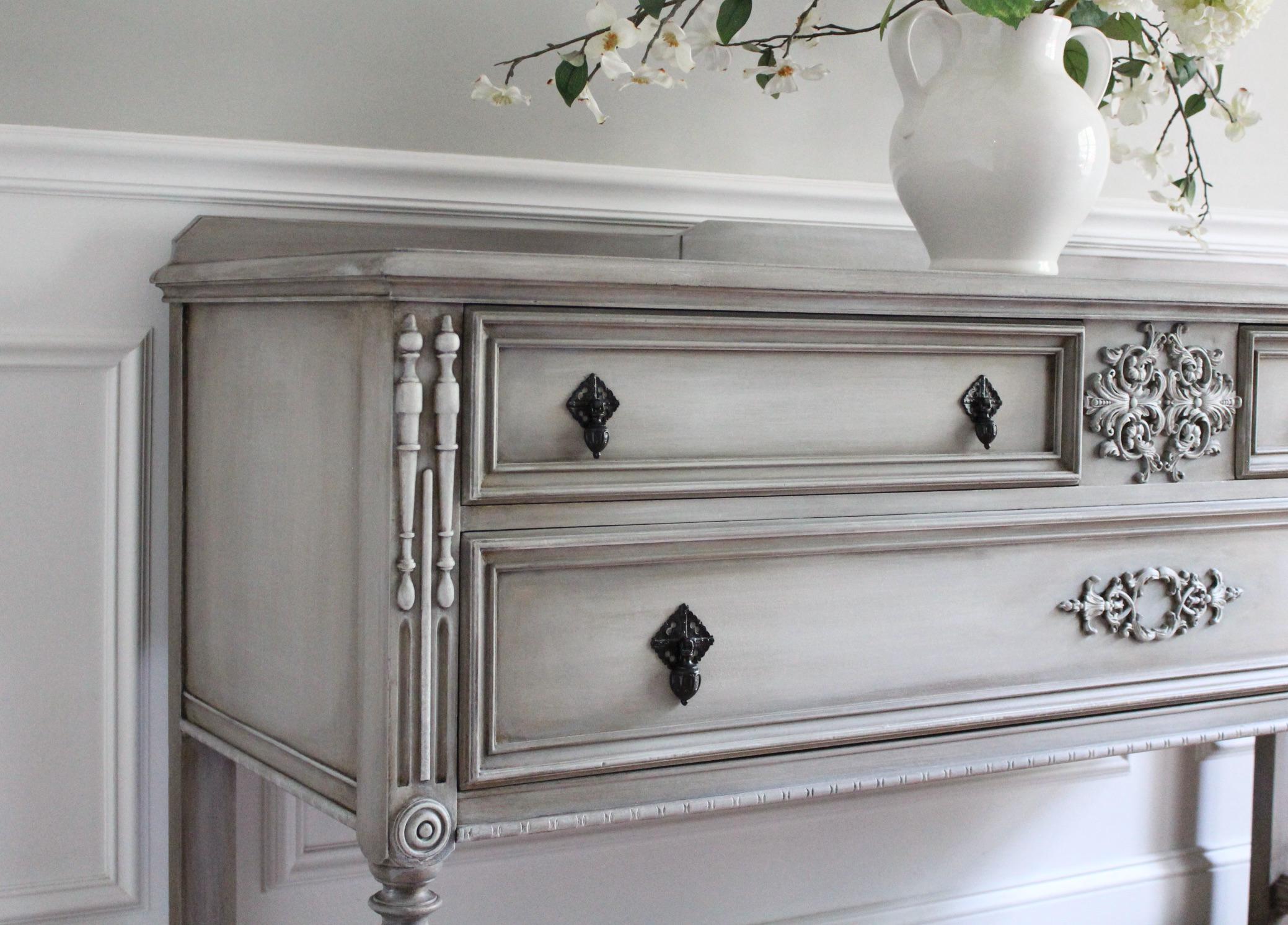 Antique 1900's J.B. VAN SCIVER Jacobean Carved Wood Victorian Buffet Sideboard Media Console Entryway Cabinet Accent Cabinet