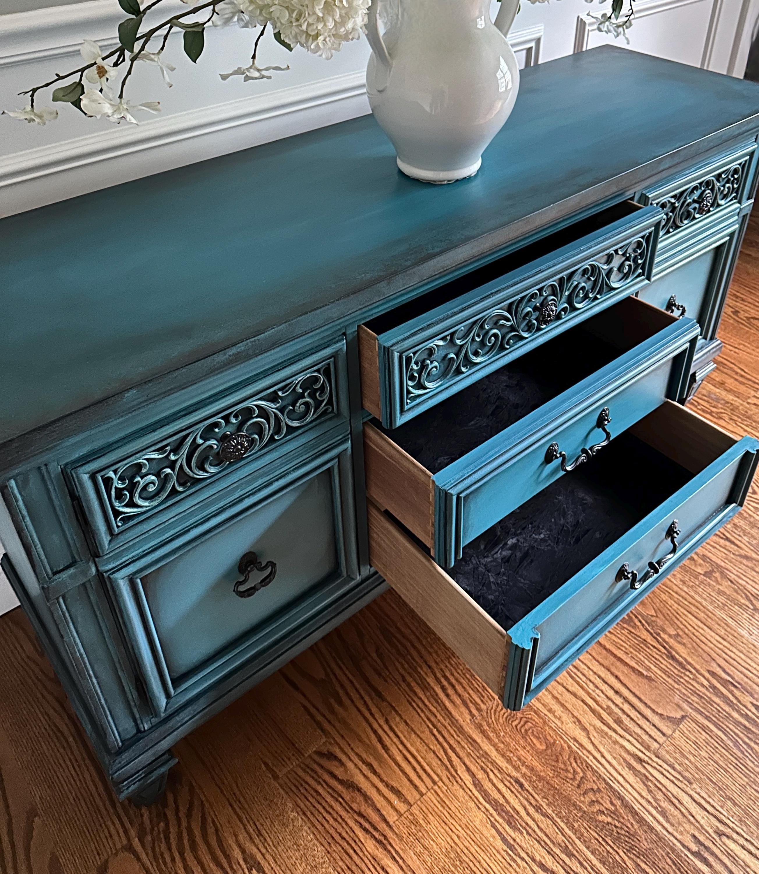 sold-out-refinished-vintage-turquoise-blue-buffet-ornate-french
