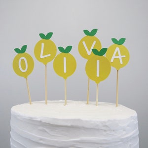 Personalized Lemon Cake Topper: Birthday Party Decor
