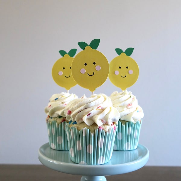 Lemon Cupcake Topper Etsy