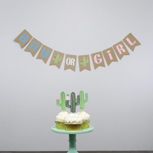 Boy Or Girl Cactus Banner, Baby Shower Banner, Gender Reveal Banner, Cactus Theme Shower, Cactus Baby Shower, Cactus Gender Reveal