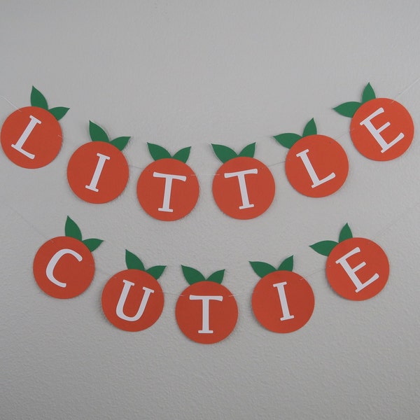 "Little Cutie" Cake Topper Banner - Citrus Themed Birthday Or Baby Shower Decoration