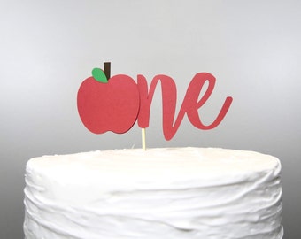 Apple ONE Cake Topper, Apple Birthday, Apple of Our Eye Theme, Apple First Birthday, Fall Birthday Themes, Cake Smash Topper, ONE Topper