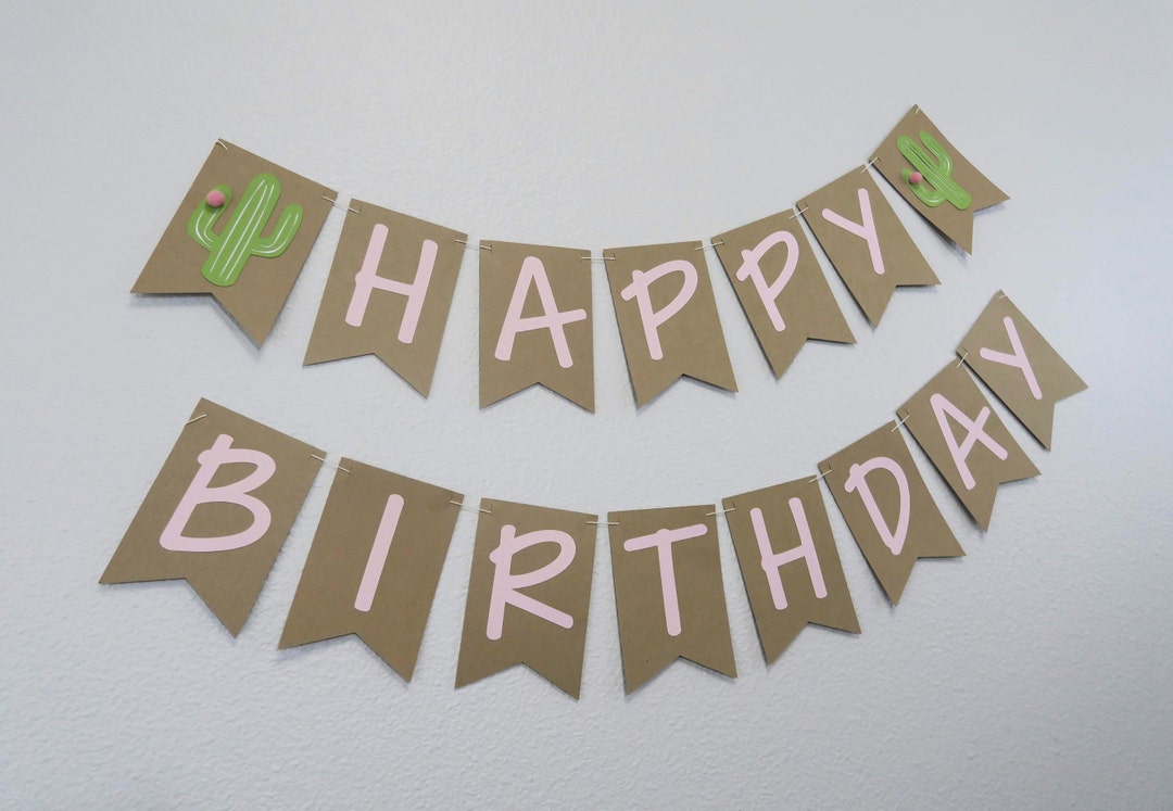 Cactus Birthday Banner Fiesta Birthday Theme, Cactus Party Decor - Etsy