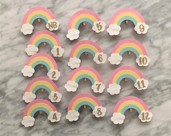 Rainbow Monthly Photo Banner, Unicorn Birthday, Rainbow First Birthday, Rainbow Theme Party Decor, Rainbow Decor, First Birthday Photos