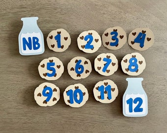 Milk & Cookies Cake Monthly Photo Banner - Milk and Cookies Theme, Milk and Cookies First Birthday, Monthly Photo Banner, Milestone Banner